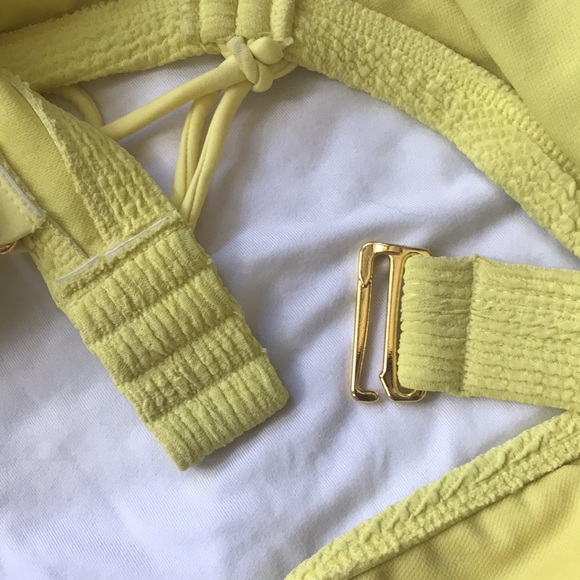 Yellow two piece swimsuit, brand is Xhiliration. - Picture 7 of 8